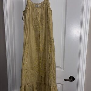 Zara embroidered bohemian dress